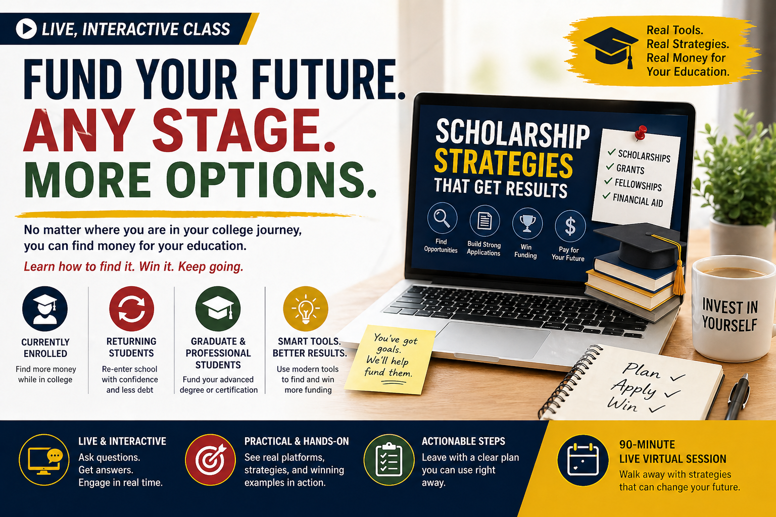 Scholarships for College Students, Scholarships for Graduate School, Scholarships for Adult Students, Scholarships for Veterans