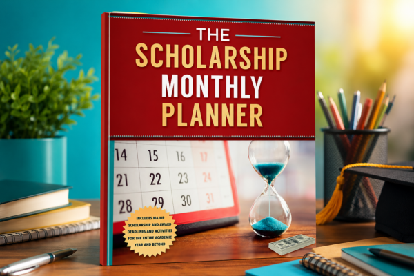 The Scholarship Monthly Planner by Marianne Ragins, a scholarship planning organizer that helps students, parents, and counselors track scholarship deadlines, essays, and college funding opportunities.